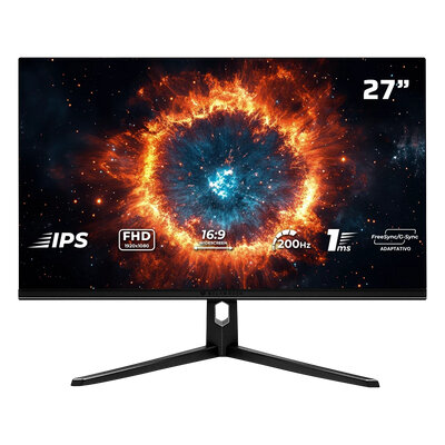 Monitor Gamer Plano Balam Rush Mhn27Y 27" Fhd 200Hz 1Ms G-Sync 2Xhdmi 1Xdp Negro Rgb Br-942973