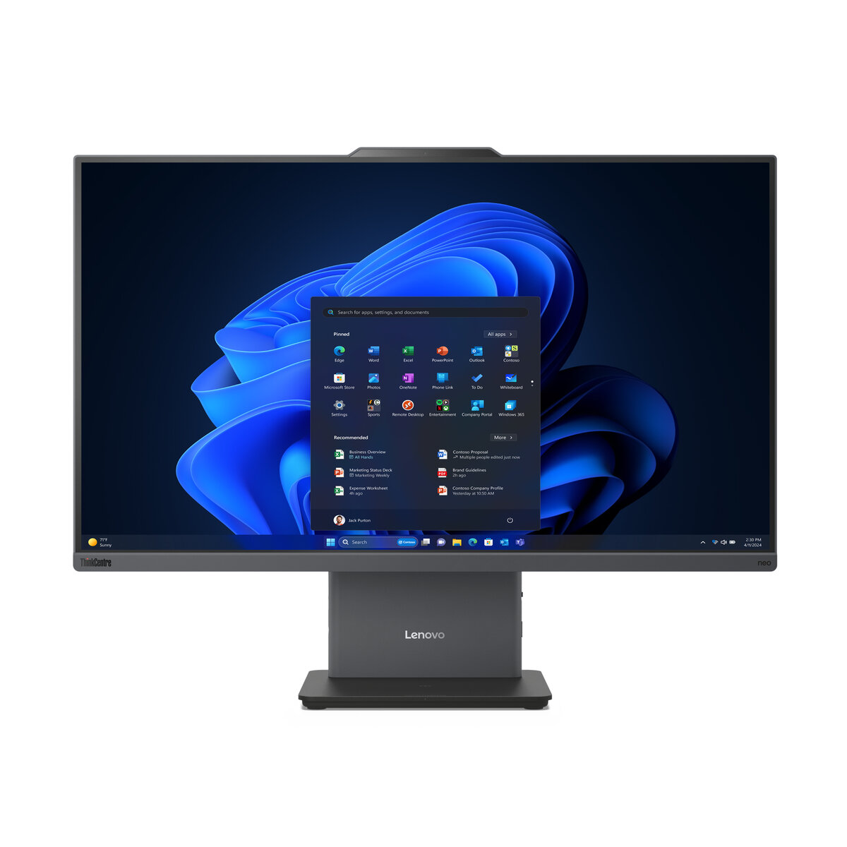 Aio Lenovo Thinkcentre Neo 55A 24 Gen6 23.8" Ryzen 7 16Gb 1Tb Ssd Win11Pro Radeon 780M 13Fa003Vls