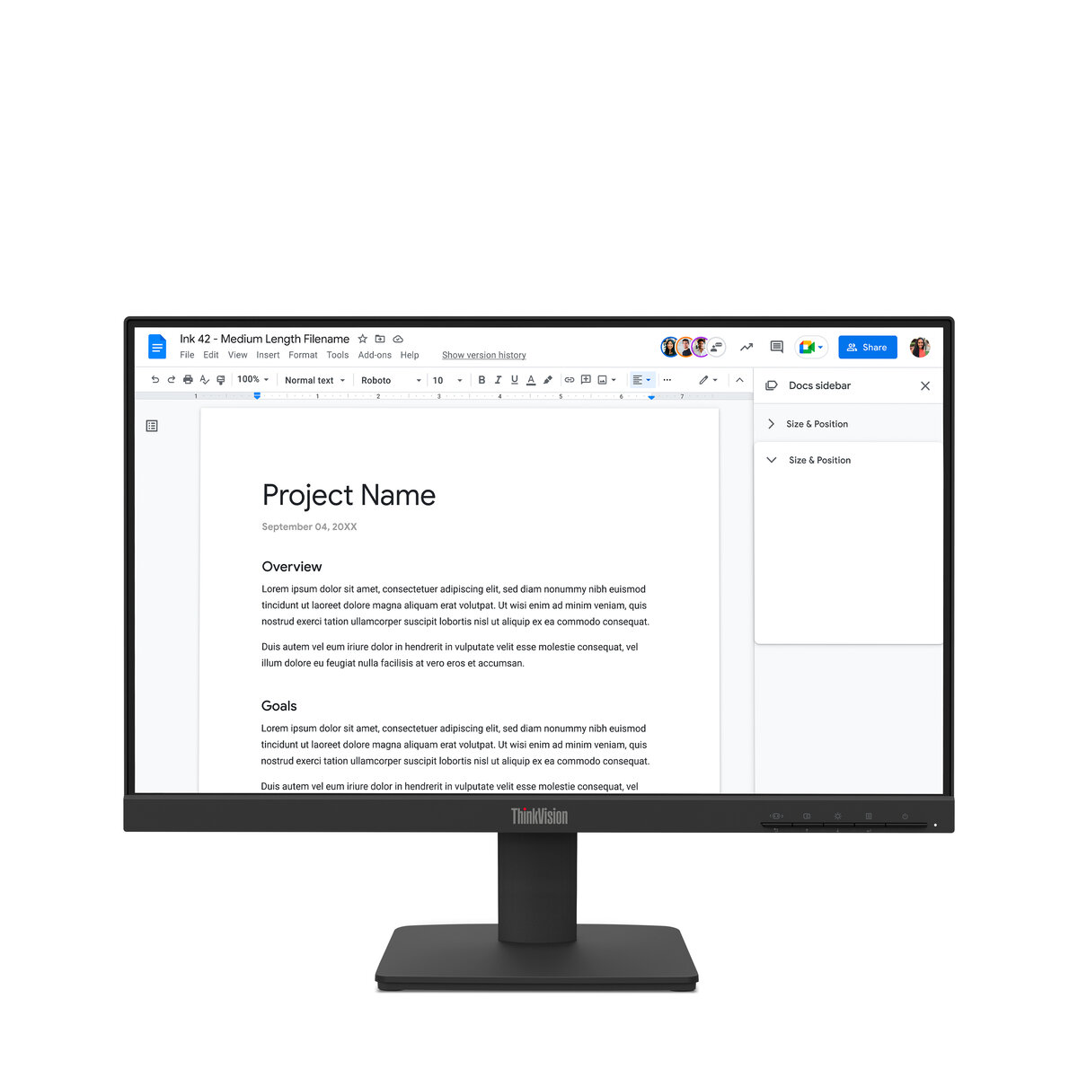 Monitor Plano Lenovo Thinkvision S22-4E 21.5" 1920X1080 Fhd 6Ms 100Hz Hdmi Vga Negro Ips 64Cbkar6La