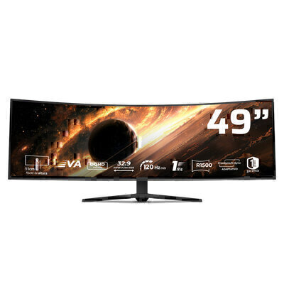 Monitor Gamer Curvo Balam Rush Mct49X 49" Dual Qhd 120Hz 1Ms Freesync Hdmi Usb-C Negro Br-944144
