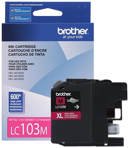 Cartucho Brother Lc103M Magenta 600 Paginas P/Mfcj870Dw / Mfcj285Dw