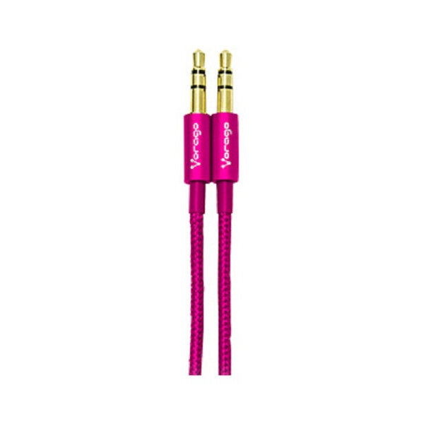 Cable Auxiliar Vorago Cab-115 Rosa Metalico 3.5Mm A 3.5 Mm Bolsa