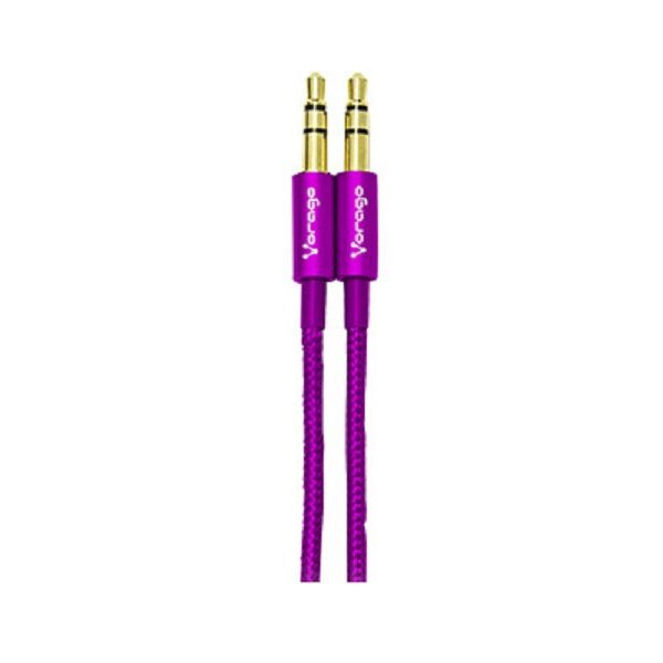 Cable Auxiliar Vorago Cab-115 Morado Metalico 3.5Mm A 3.5 Mm Bolsa
