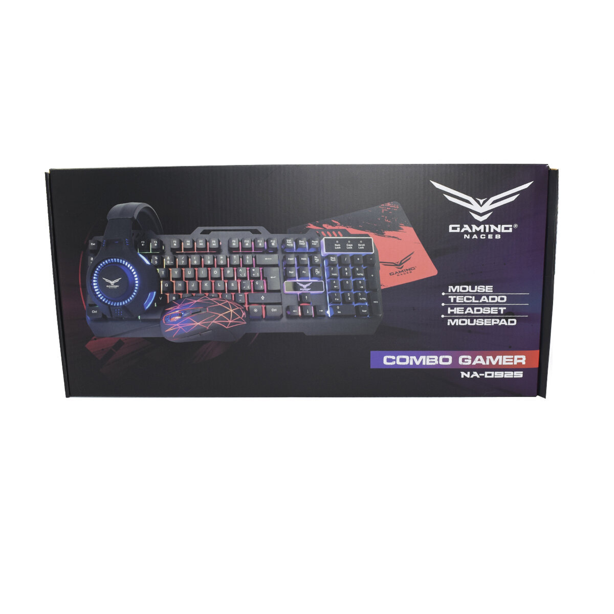 Kit Gamer Naceb Na-0925 Teclado, Diadema, Mouse Y Tapete