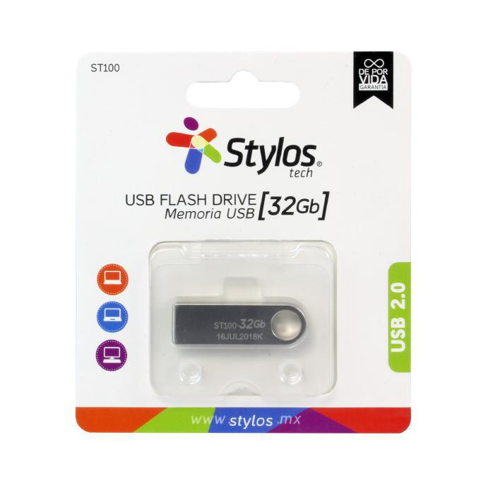 Memoria Usb Stylos Stmusb3B Plata 32 Gb Usb 2.0