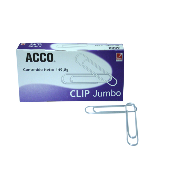 Clip Acco Jumbo Inoxidable 100Clips Articulos Escolar Y Oficina