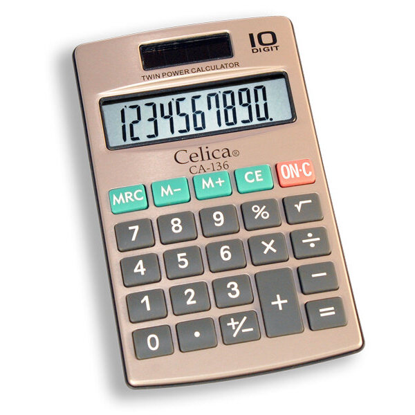 Calculadora Celica Bolsillo 10 Dig Dual Cubierta Metalica