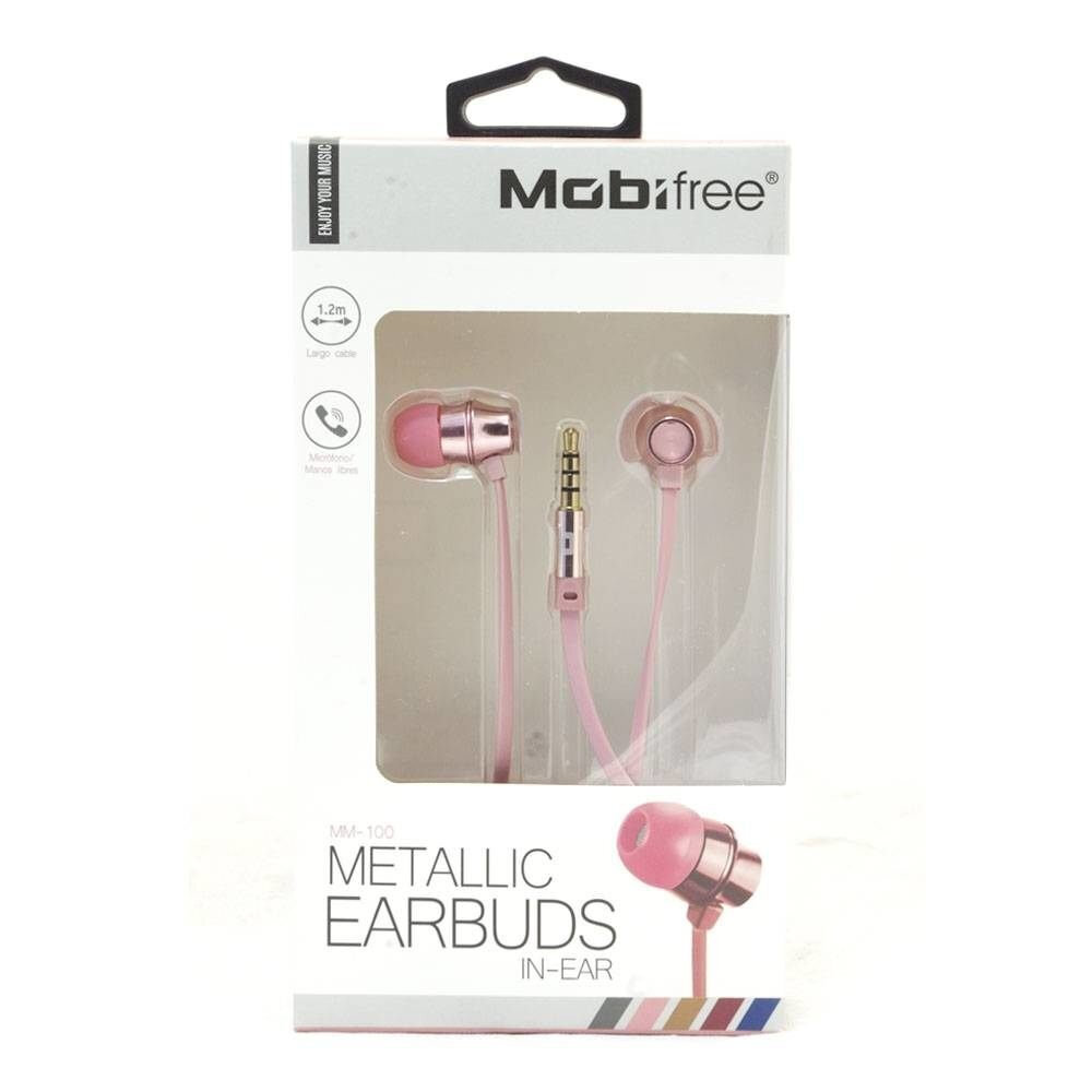 Audifonos Acteck In-Ear Con Microfono Metalicos Color Rosa Mb-02016