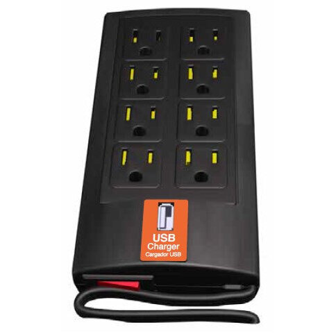 Supresor De Picos Complet Brc-1-005 Cargador Usb 8 Contactos 84 Joules