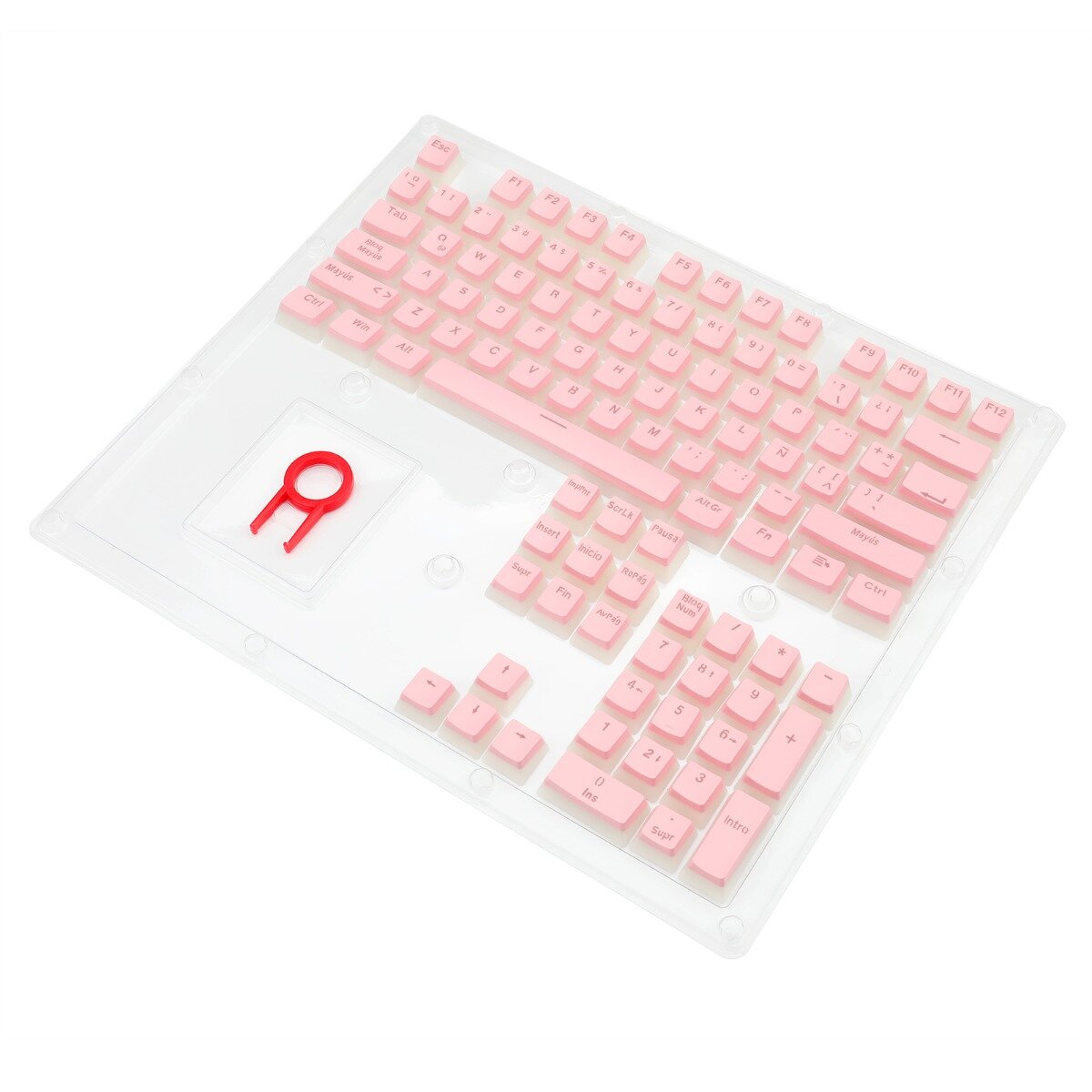 Juego De 105 Kerycaps Para Teclados Mecanicos Redragon Scarab A130 Rosa Español A130B-Sp