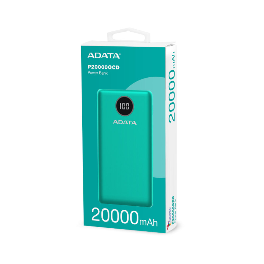 Power Bank Adata 20,000 Mah verde caja