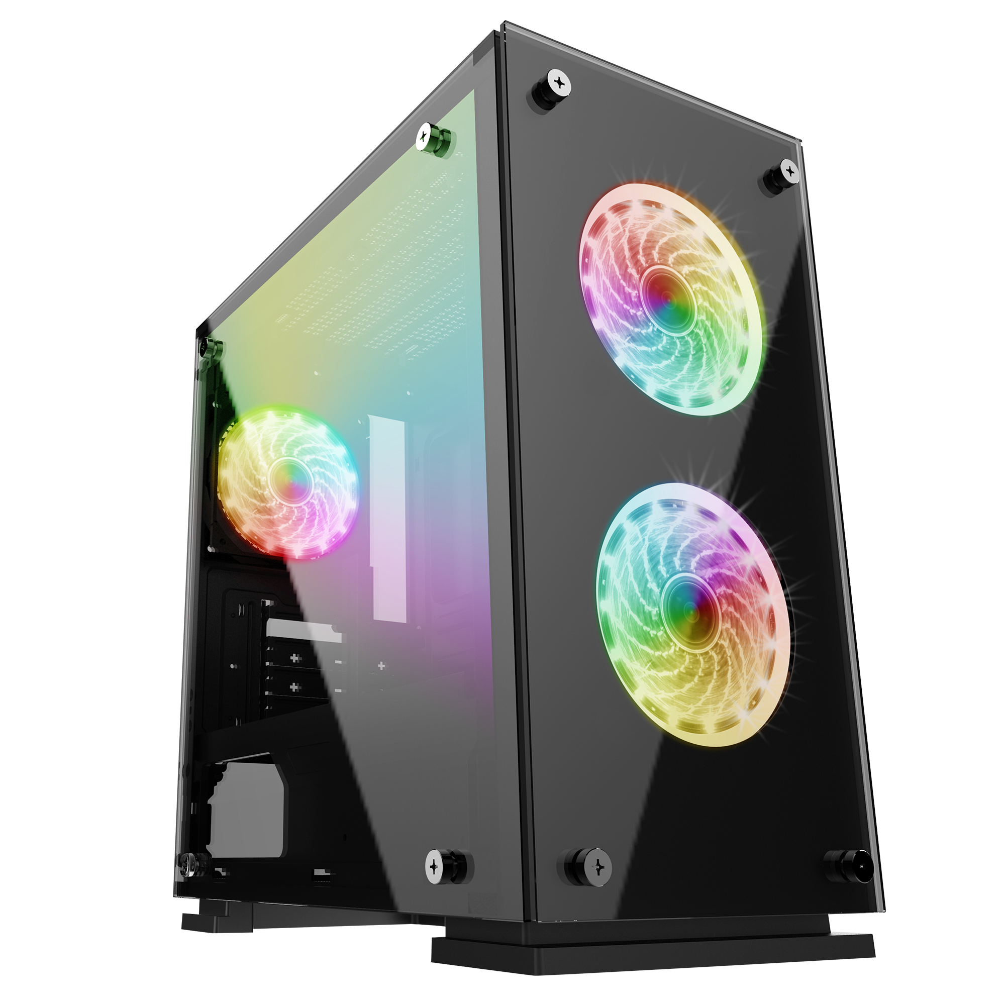 Gabinete Game Factor Csg550 Micro Atx 3 Vent Rgb Cristal Sfte