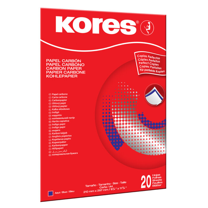 Papel Carbon Kores Typo A4 C/100 Hojas Articulos Escolar Y Oficina