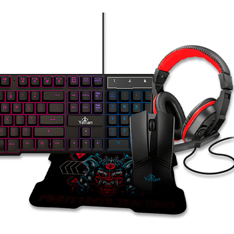Kit Yeyian Led Ykh-20707 Hydra S2000 Teclado Mouse Headset Mousepad