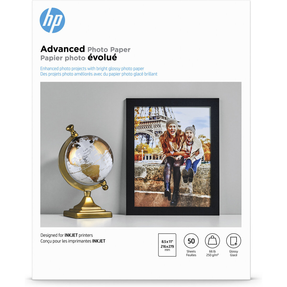 Papel Hp Avanzado Fot Brillante 50 Hojas 85 X 11" Q7853A 8.5X11