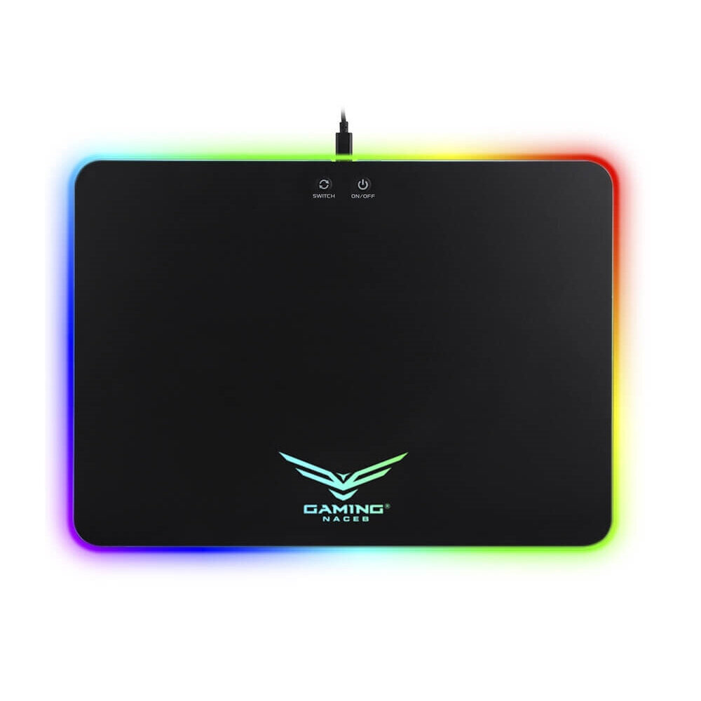 Mousepad Gamer Naceb Rgb Pvc 36X26Cm Negro Na-0927