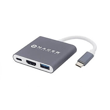 Adaptador Usb Tipo C A Hdmi Naceb Na-0111 Hdmi + Usb 3.0 + Pd Plata