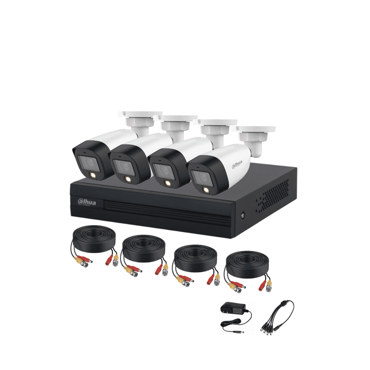 Kit Videovigilancia Dahua Fullcolorkit 1 Xvr 4 Canales 4 Cámaras 2 Mp Full Color 2 Fuentes De Poder