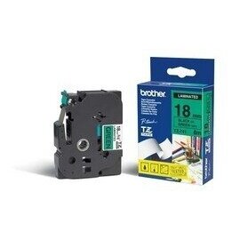 Cinta Brother Tze741 Negro En Verde 18Mm X 8M