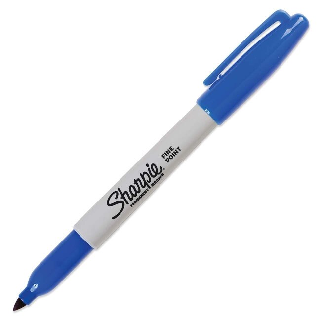 Marcador Sanford 30003 Sharpie Fino Azul Permanente Paq C/12