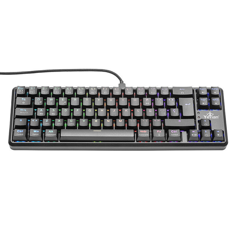 Teclado Gamer Yeyian Ytm-28210B Akil S3500 Mecanic Switch Azul Rgb