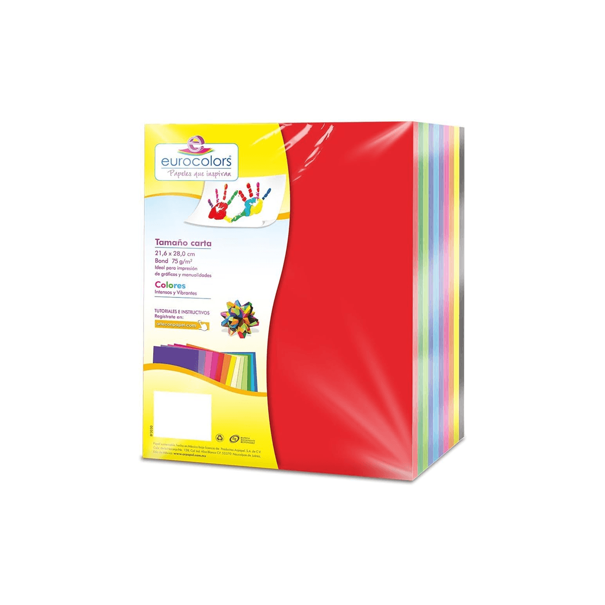 Papel De Colores Eurocolors Arcoiris Tamaño Carta Paquete Con 1000 Hojas Ec0078