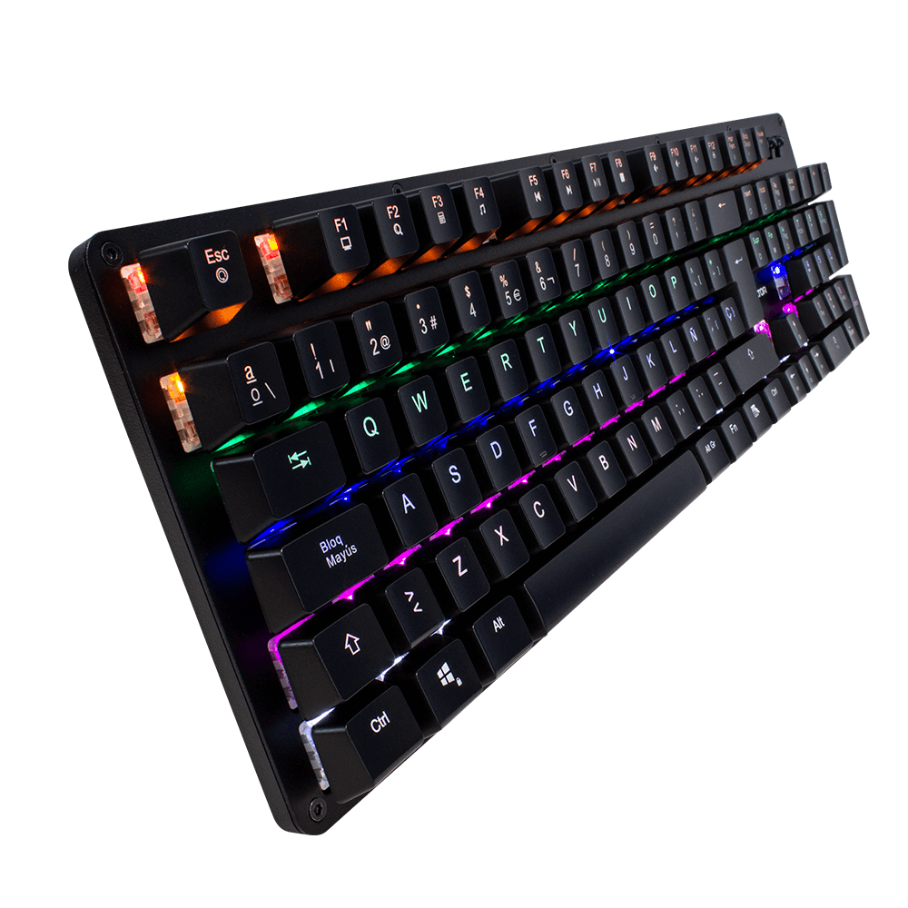 Teclado Gamer Game Factor Kbg400-B Mecacnico Multicolor Switch Azul