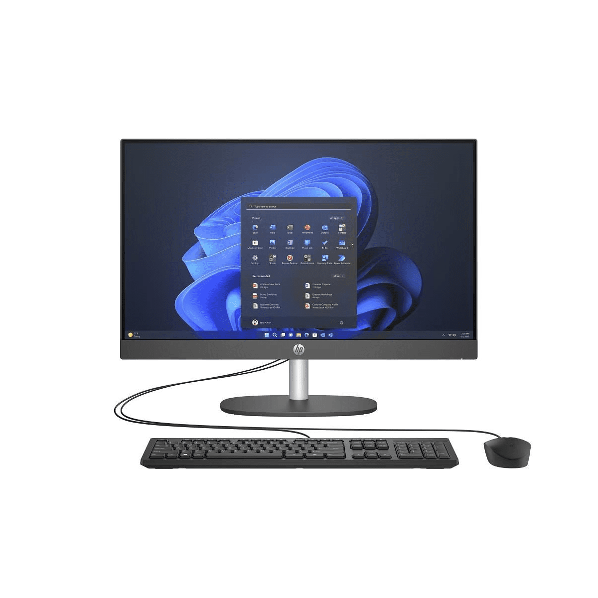 Pc All In One Hp Proone 245 G10 23.8" Amd Ryzen 3 7320U 8Gb Ddr5 512Gb Wifi W11 Home 9P7K6La#Abm
