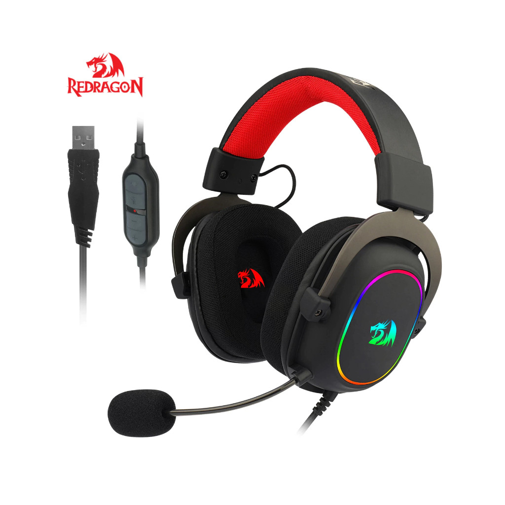 Diadema Gamer Redragon Zeus X H510 Rgb Usb Negro Y Rojo