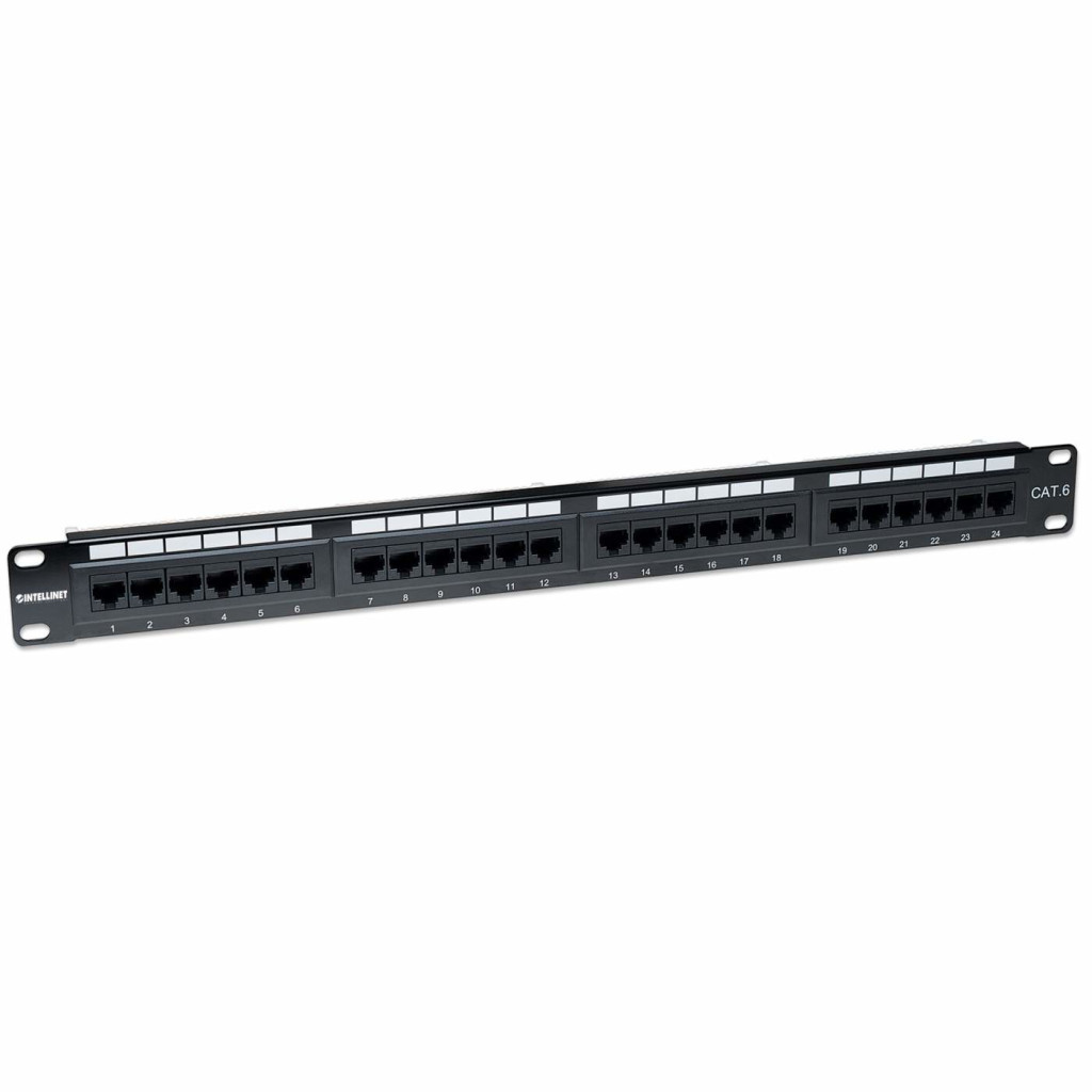 Panel De Parcheo Intellinet Cat-6 24 Ptos 1 Niv Rack 520959