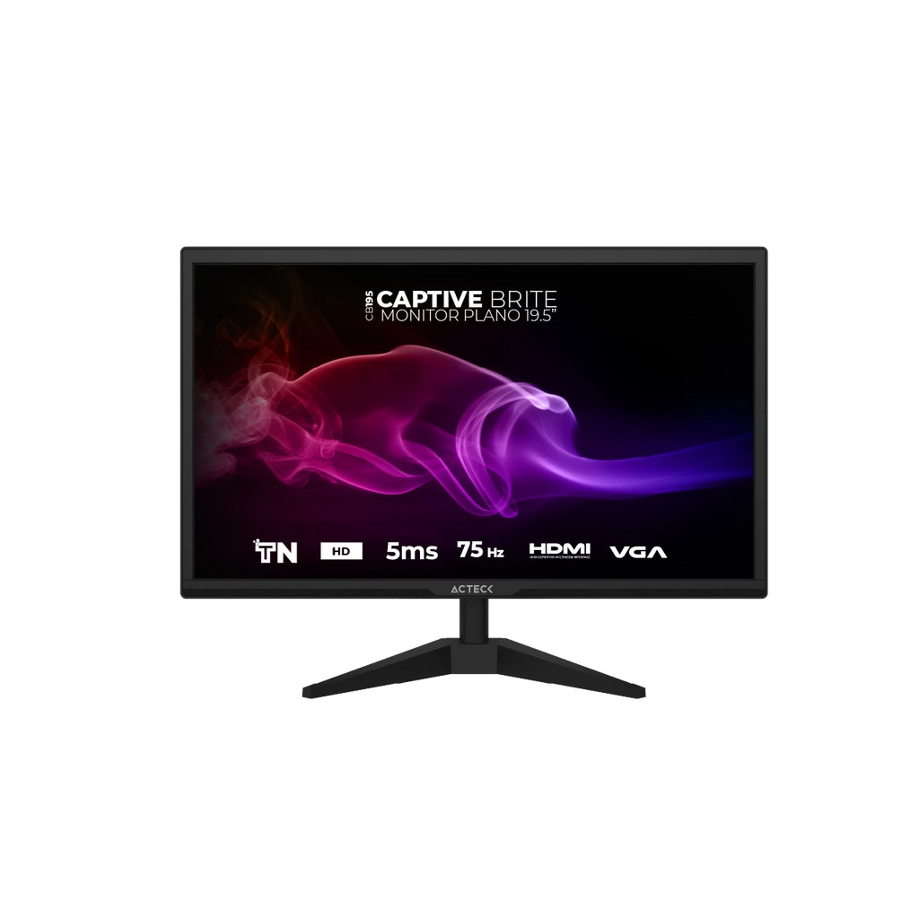 Monitor Acteck Captive Brite Cb195 19.5" Hd 60Hz 5Ms 1X Hdmi 1X Vga Negro Ac-939409