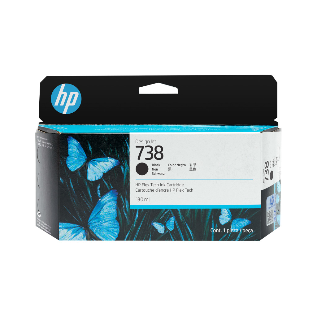 Cartucho De Tinta Hp Designjet 738 130Ml Negro 498N4A