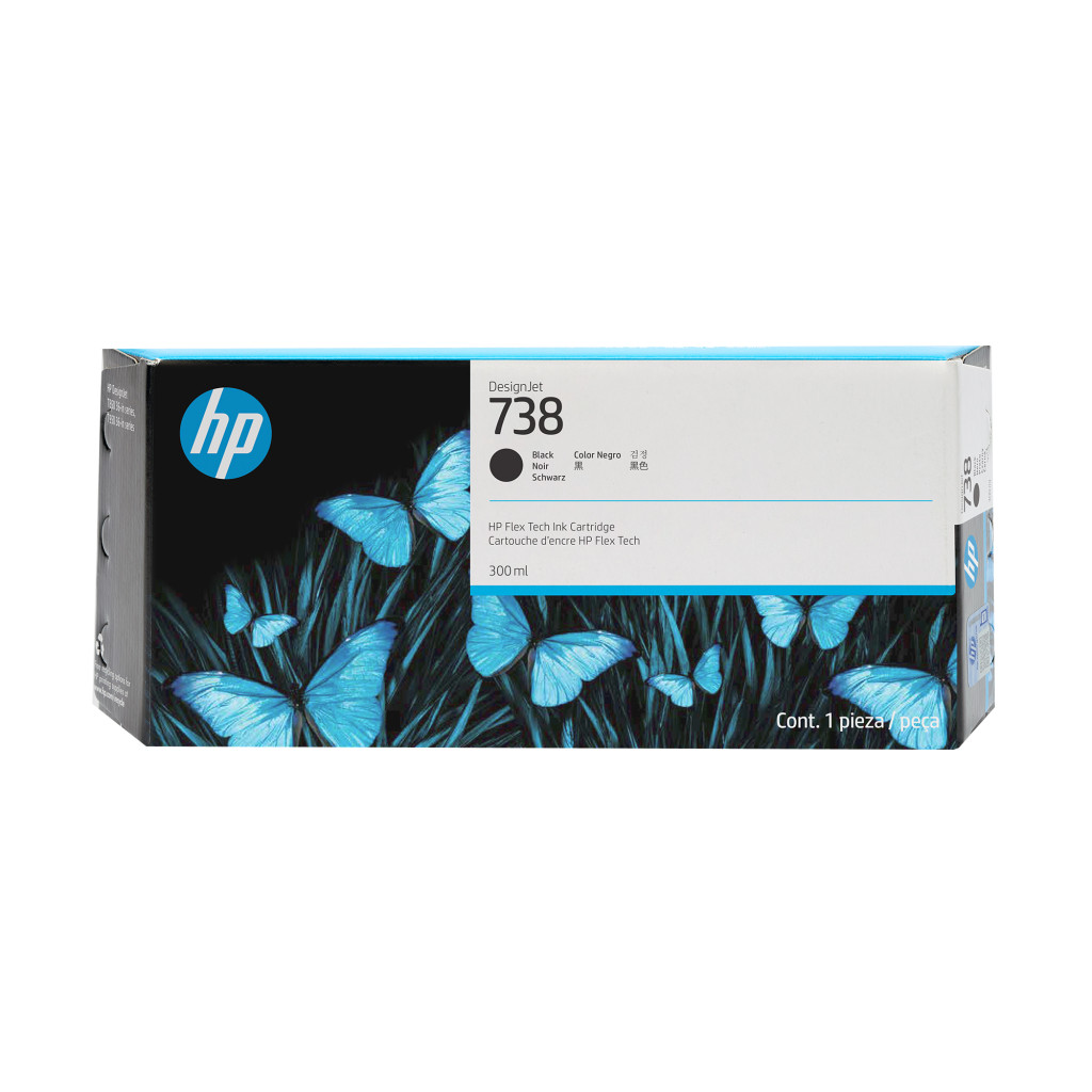 Cartucho De Tinta Hp Designjet 738 300Ml Negro 498N8A
