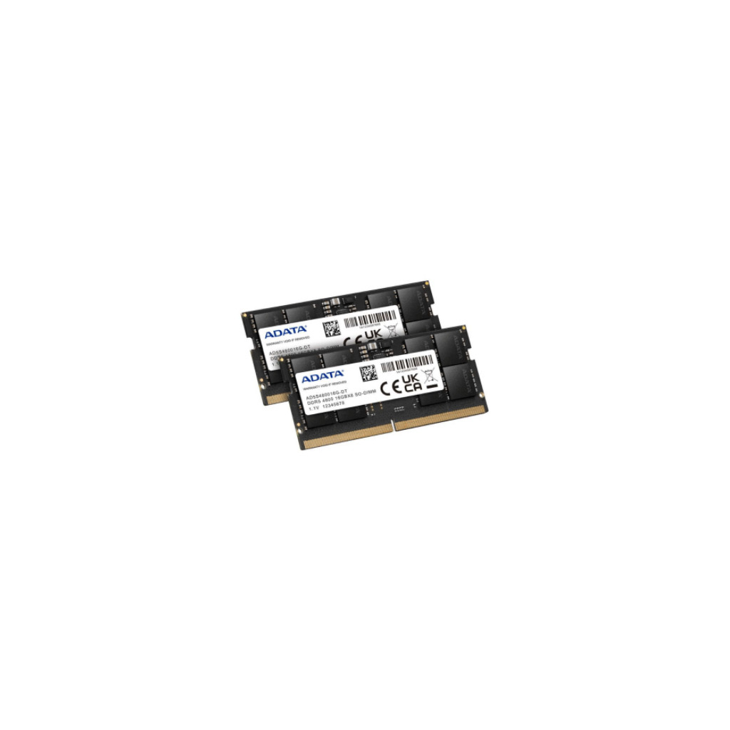Memoria Ram Adata 32Gb Ddr5 4800Mhz So-Dimm Cl40 Non-Ecc Negro Ad5S480032G-S