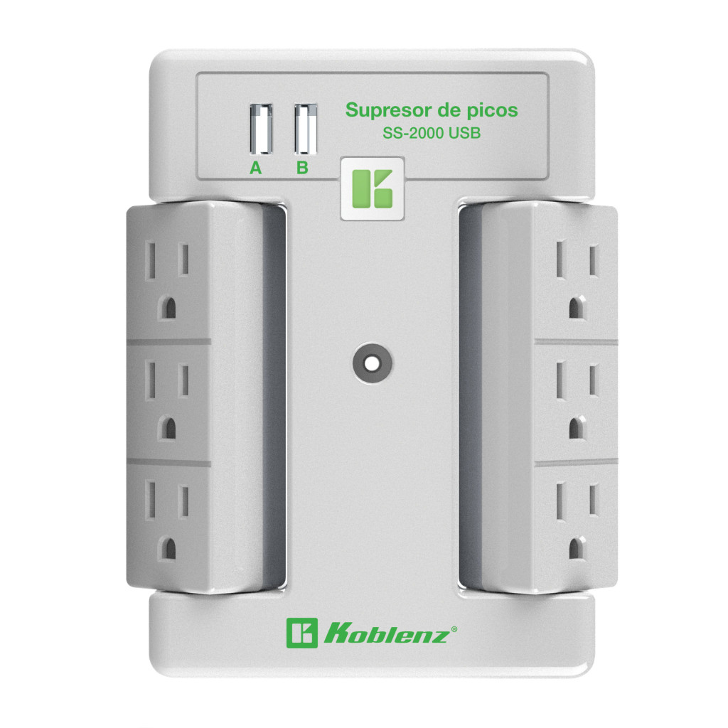 Supresor De Picos Koblenz 6 Contactos Gira 2X Usb (00-5348-00-8)