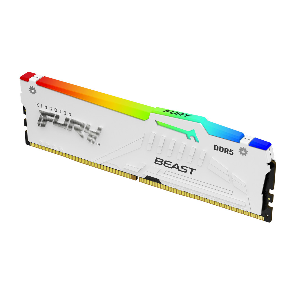 Memoria Ram Kingston Fury Beast Rgb 16Gb Ddr5 5600Mhz Cl36 Expo Blanco Kf556C36Bwea-16