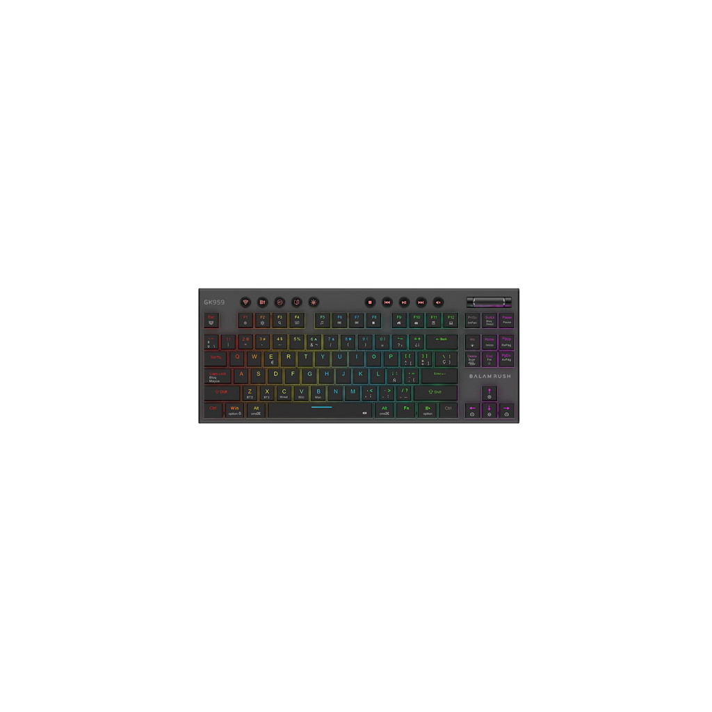 Teclado Gamer Mecánico Balam Rush Dominate Expert Gk959 Switch Brown Bluetooth Rf Español Br-940405