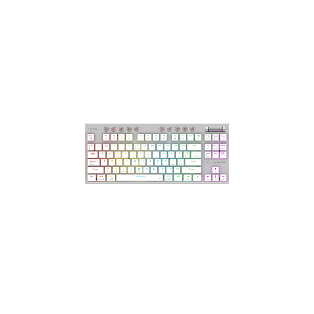Teclado Gamer Mecánico Balam Rush Dominate Expert Gk959 Switch Brown Bluetooth Rf Blanco Br-940412