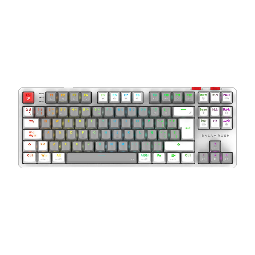 Teclado Gamer Mecánico Balam Rush Level Pro Gk990 Rgb Outemu Red Bluetooth Rf Tkl Español Br-940689