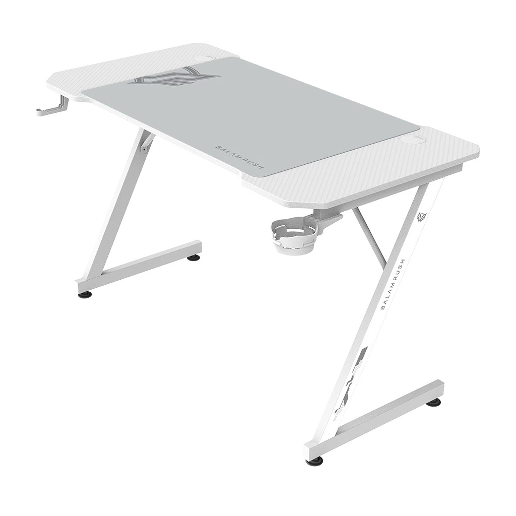 Escritorio Gaming Balam Rush Olympus Spot Mrx4000 + Tapete 80X55Cm Antideslizante Blanco Br-941426