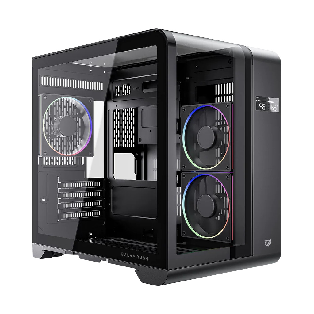 Gabinete Balam Rush Tank Expert Curve 6400 Mini-Tower 3 Ventiladores Argb Atx Negro Br-941617