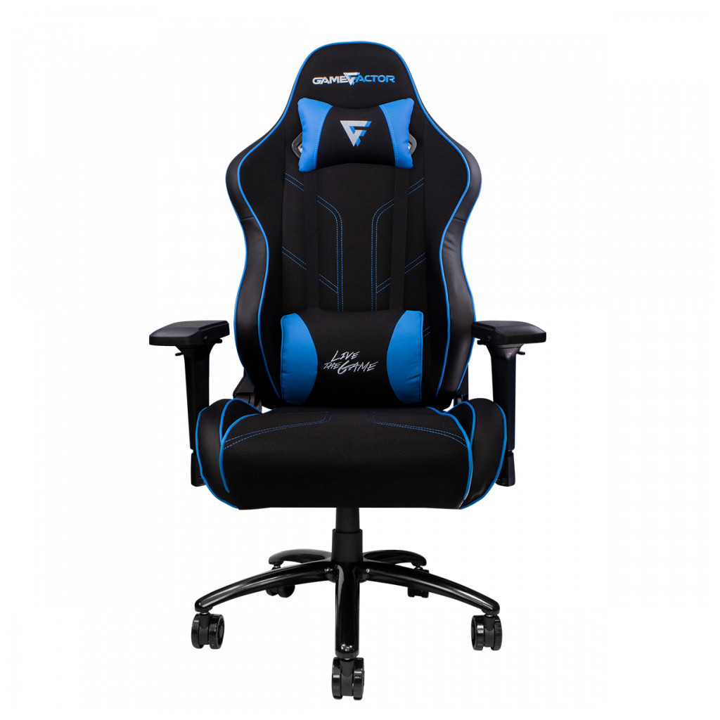 Silla Gamer Game Factor Cgc600 V2 Negro/Azul Tela Reclinable OPEN BOX A