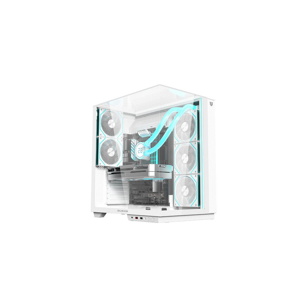 Gabinete Gamer Balam Rush Tank Majestic 7600 Media Torre Atx M-Atx Itx Blanco Br-941501