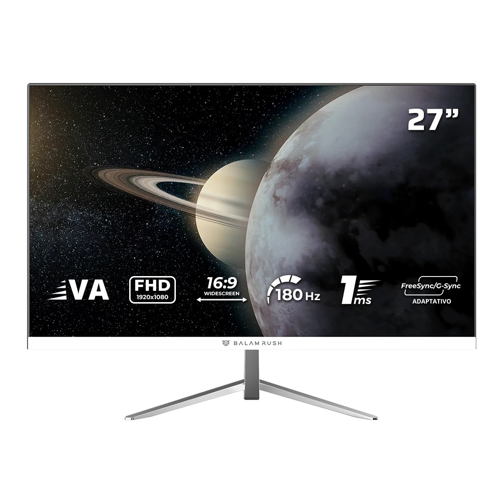 Monitor Gamer Plano Balam Rush Mtg27Y 27" Fhd 180Hz Blanco Br-943017