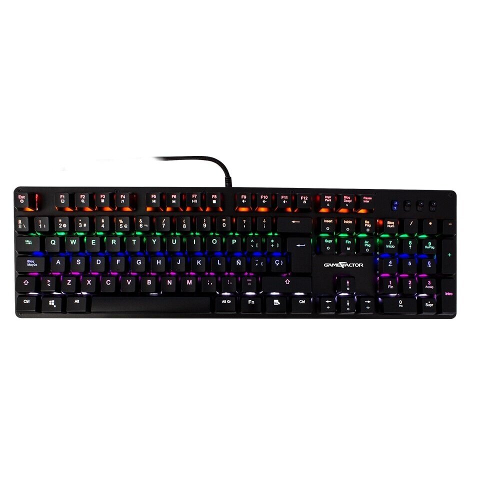 Teclado Mecanico Game Factor Kbg400 Rgb Switch Blue Usb Negro