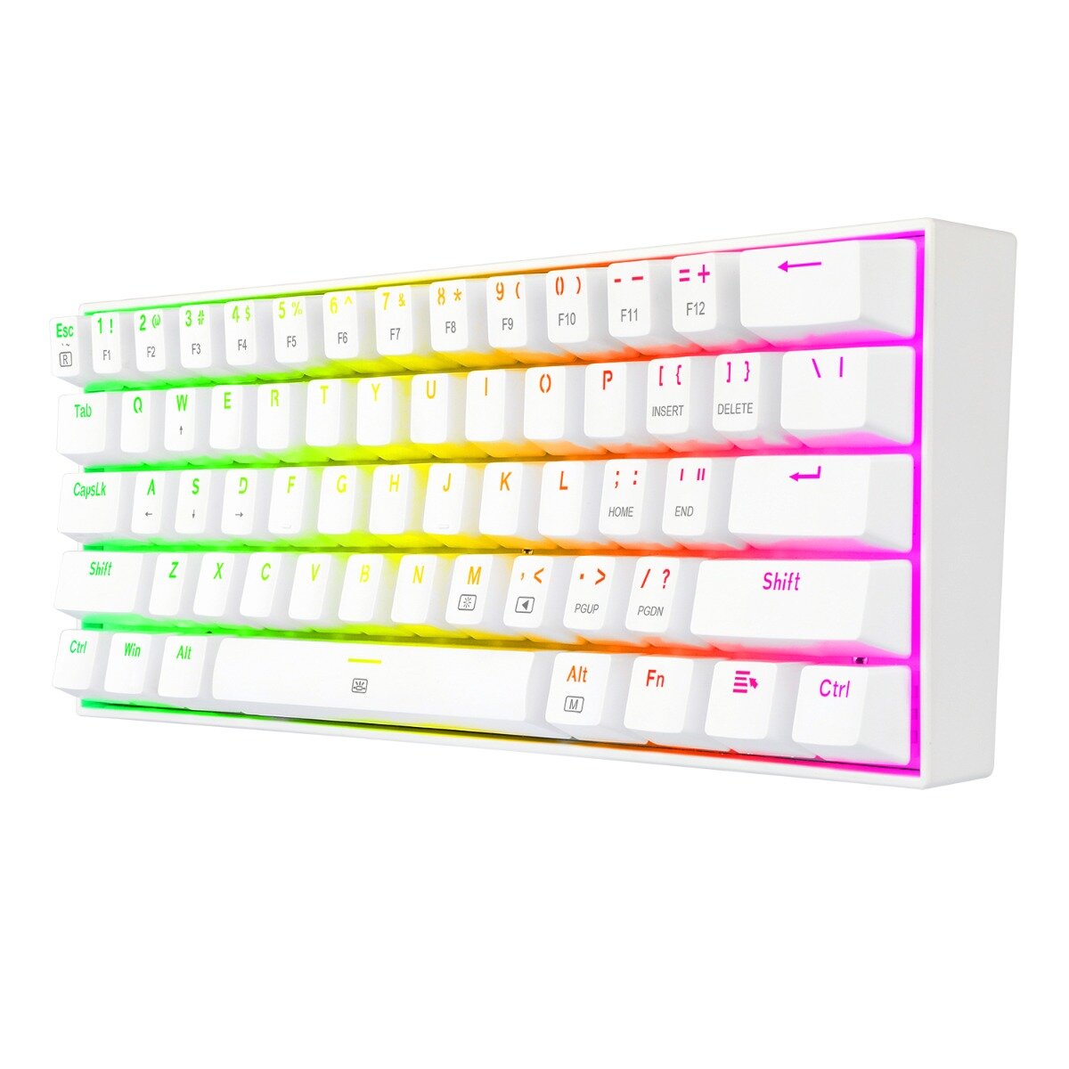 Teclado Mecanico Gamer Redragon Dragonborn K630 60% Blanco Switch Brown