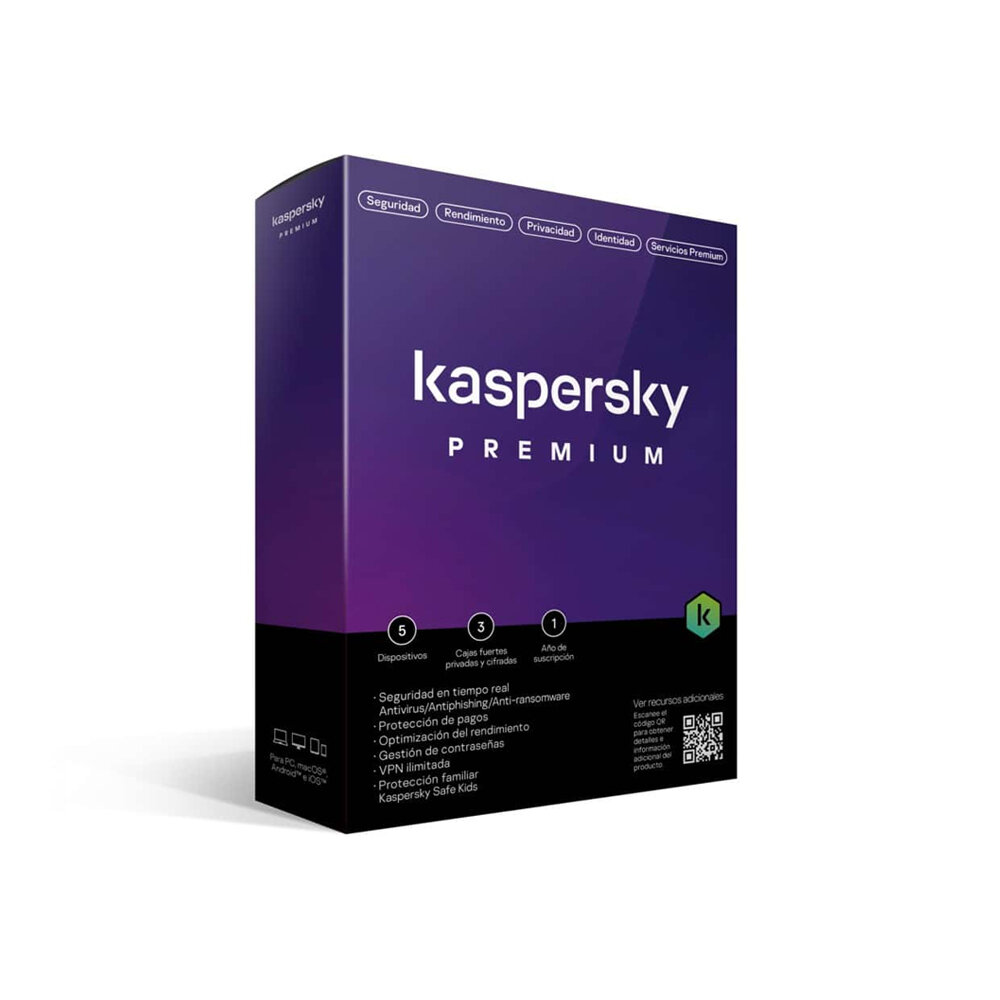 Antivirus Kaspersky Premium Para 5 Dispositivos 1 Año (Licencia Electrónica) Kl1047Z5Efs-22