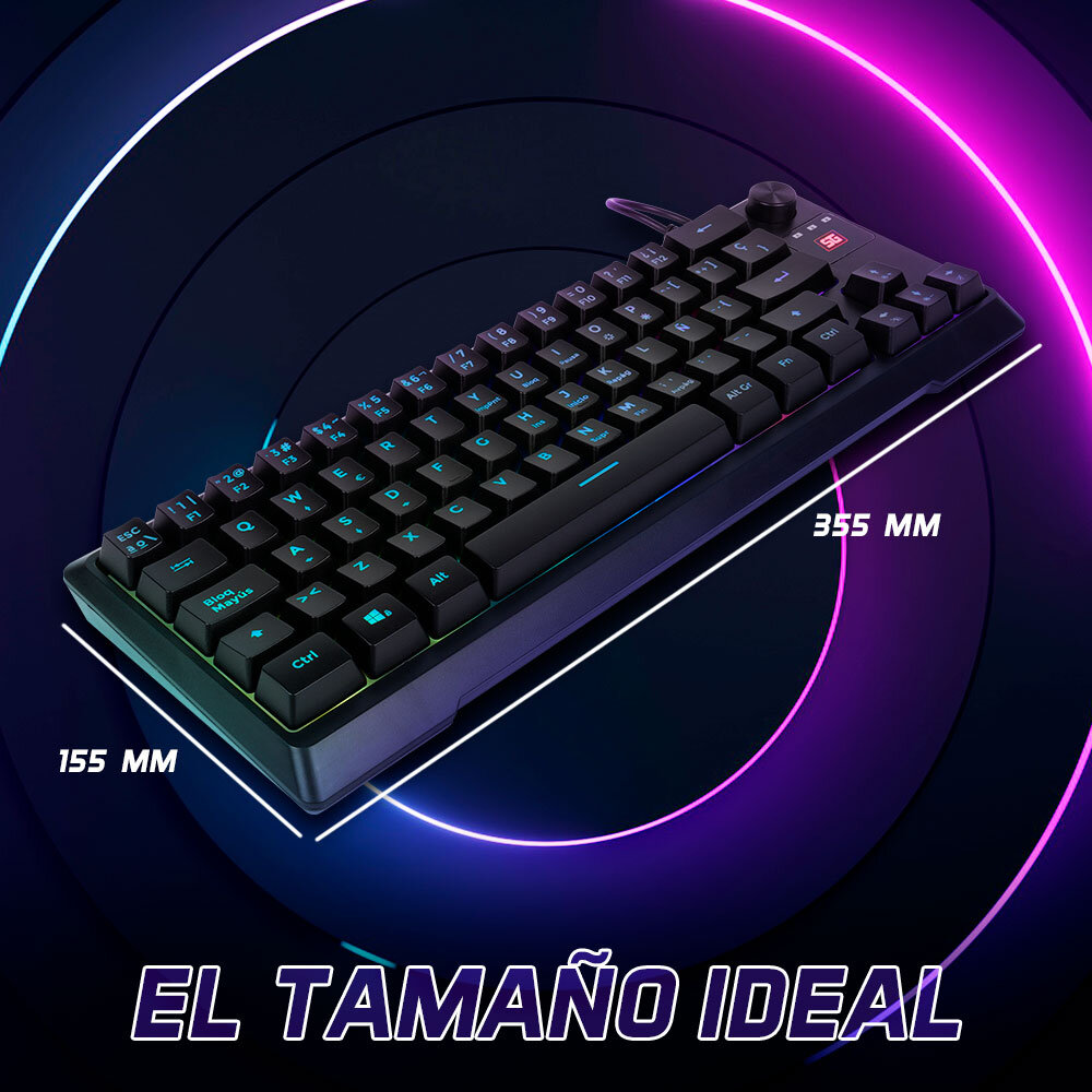 Teclado Gamer Vorago Start The Game Kb-506 Tkl 65% Alambrico Rgb Negro