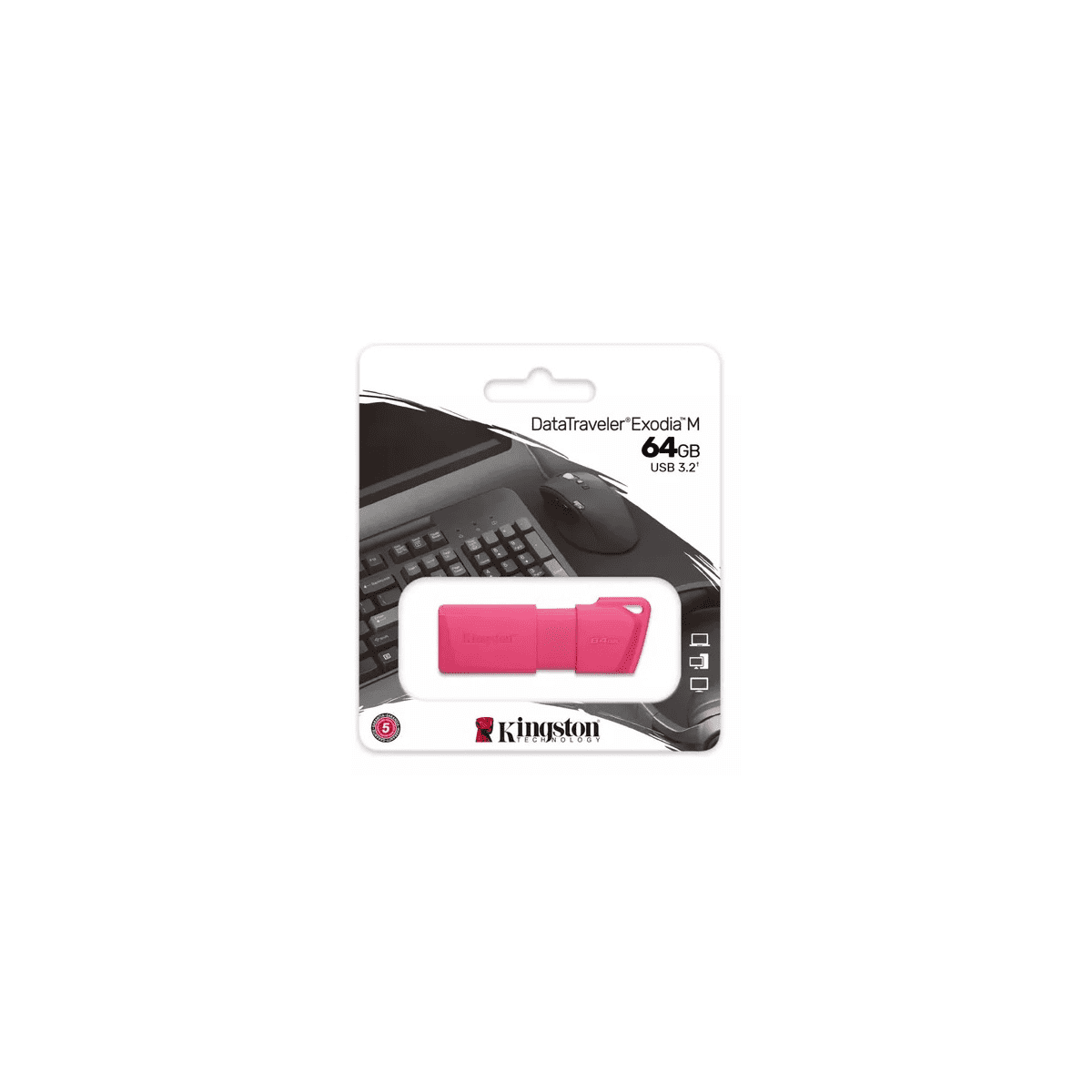 Memoria Kingston Data Traveler Exodia M 64Gb Usb-A 3.2 Rosa Kc-U2L64-7Ln