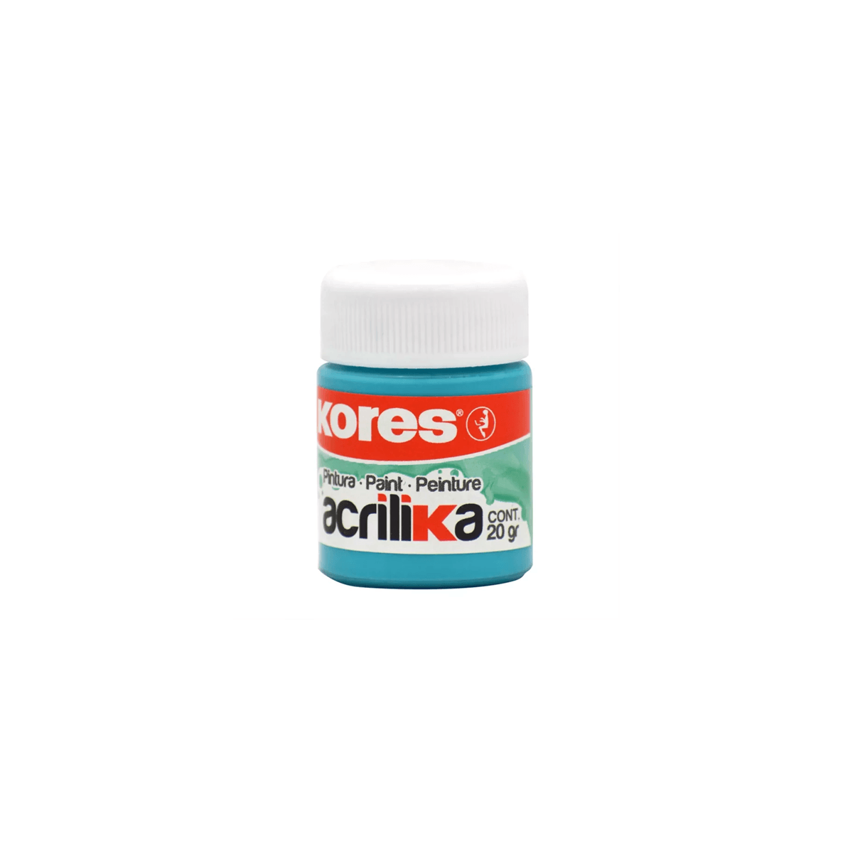Pintura Acrílica Kores 20Ml Color Turquesa Con 12 Botes 727091